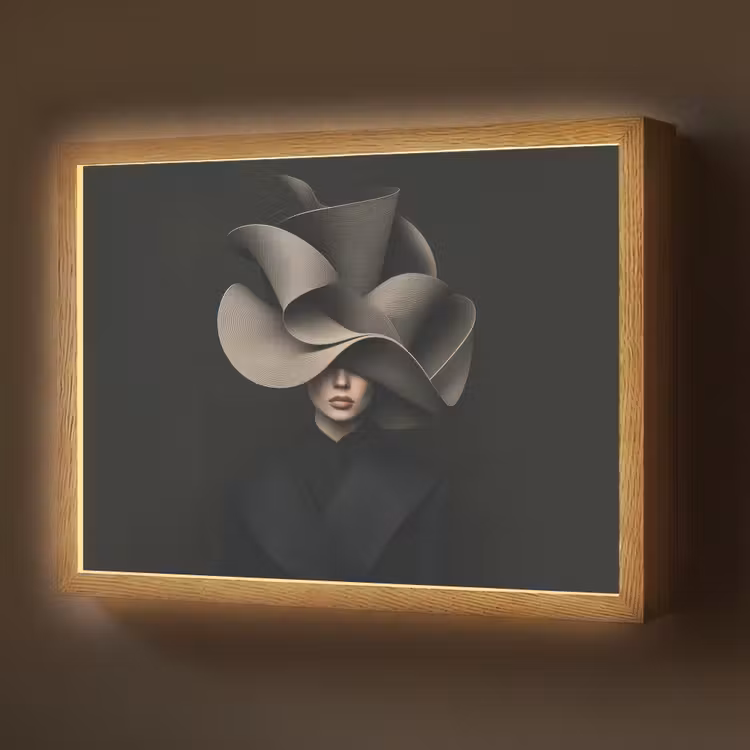 Lightbox - Wandlamp - Zwarte - Hoed - Vrouw — 1