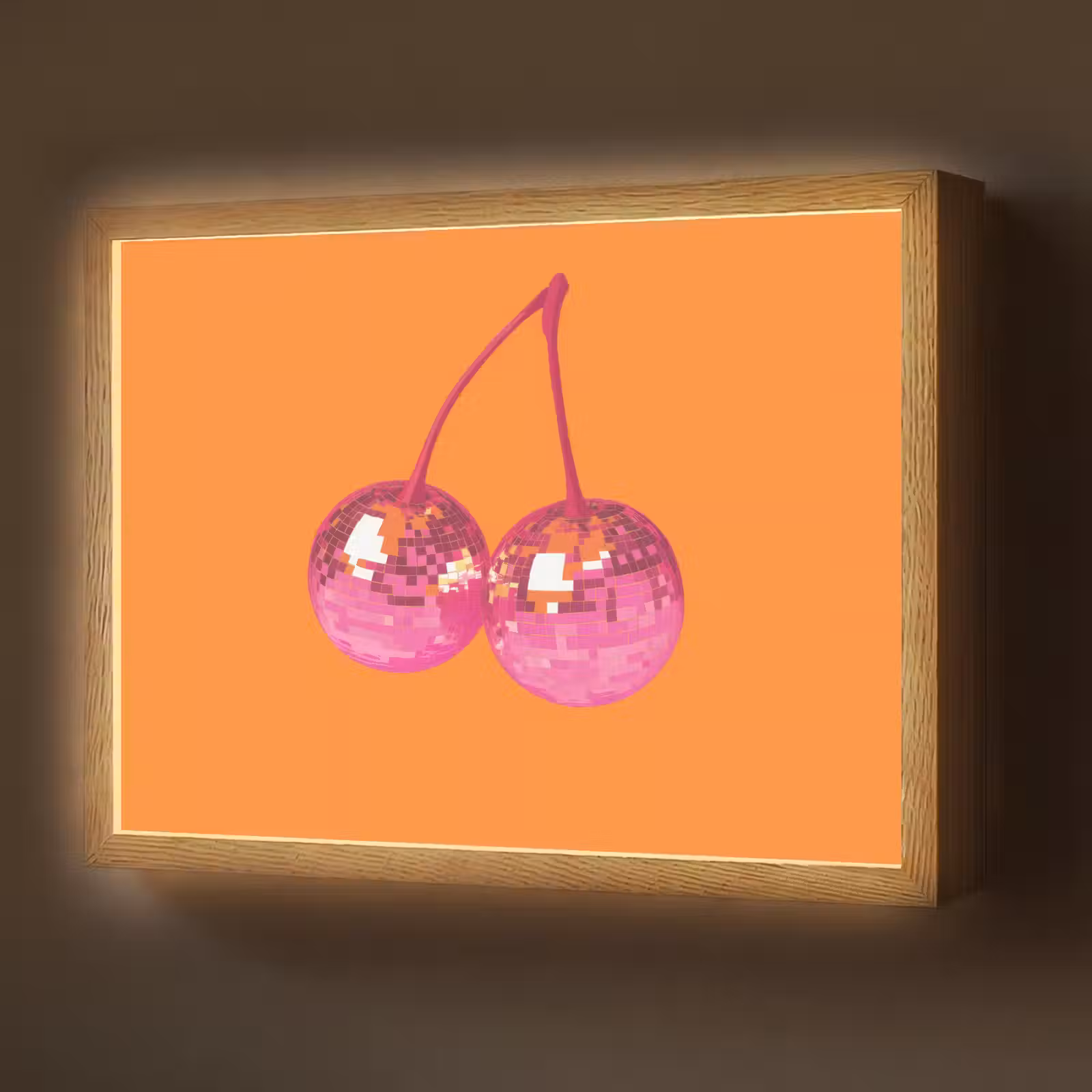 Lightbox - Wandlamp - Discoballen - Kers - Spiegels - Roze — 1
