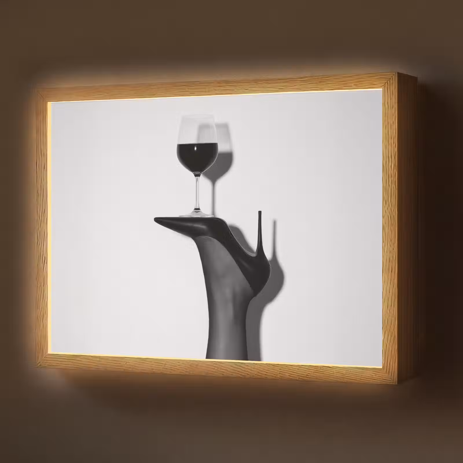Lightbox - Wandlamp - Hak - Wijn - Minimalistisch - Zwart — 1