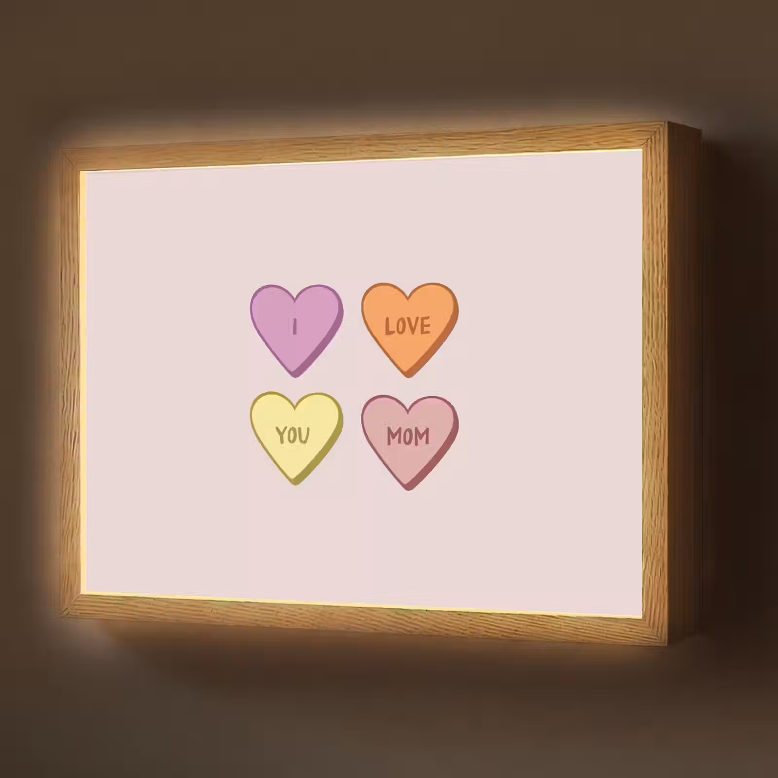 Lightbox - Wandlamp - Hartjes - Pastel - Liefde - Moeder — 1