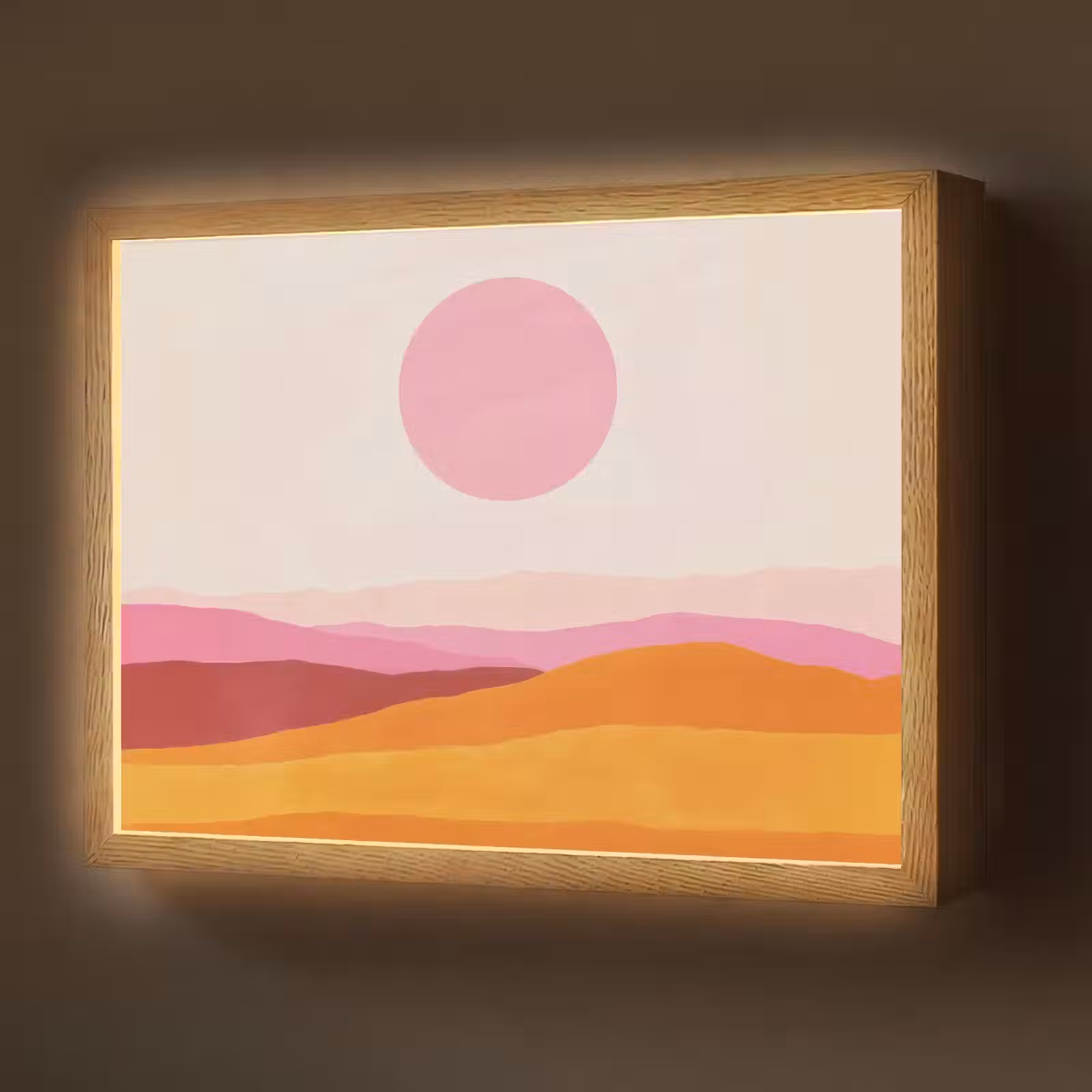 Lightbox - Wandlamp - Heuvels - Oranje - Zon - Abstract — 1
