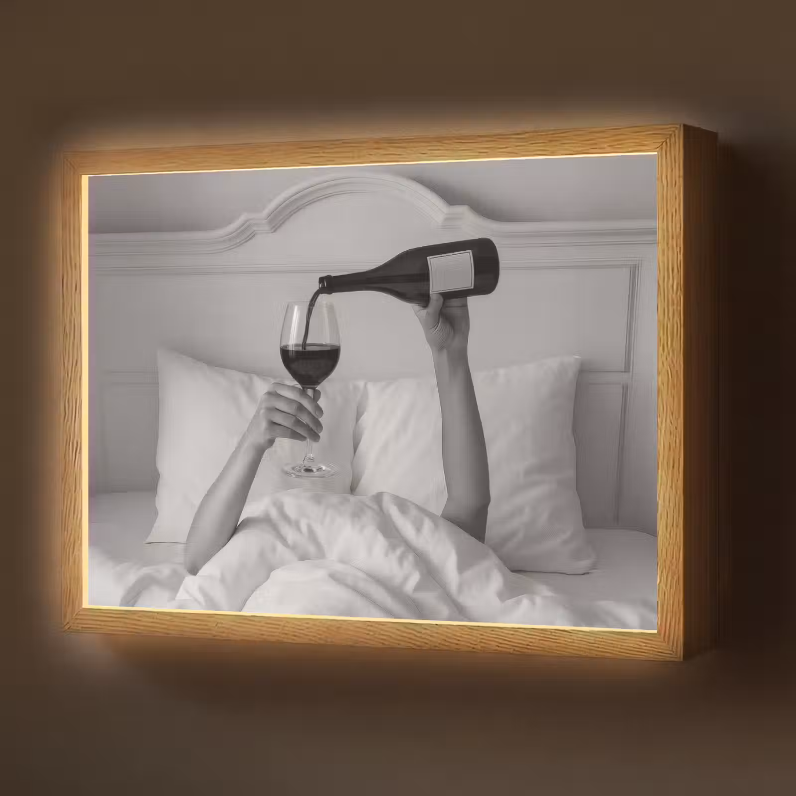 Lightbox - Wandlamp - Lakens - Armen - Wijn - Glas — 1