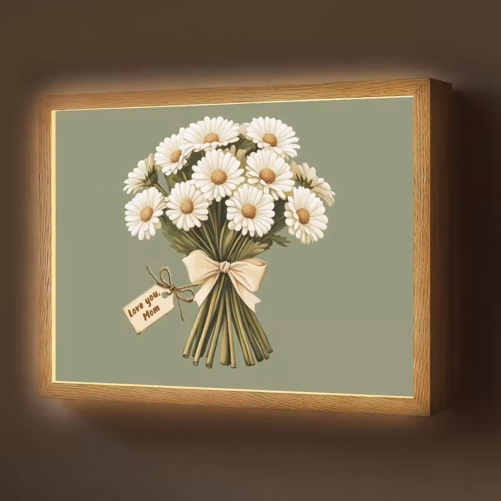Lightbox - Wandlamp - Lint - Boeket - Groen - Quote — 1