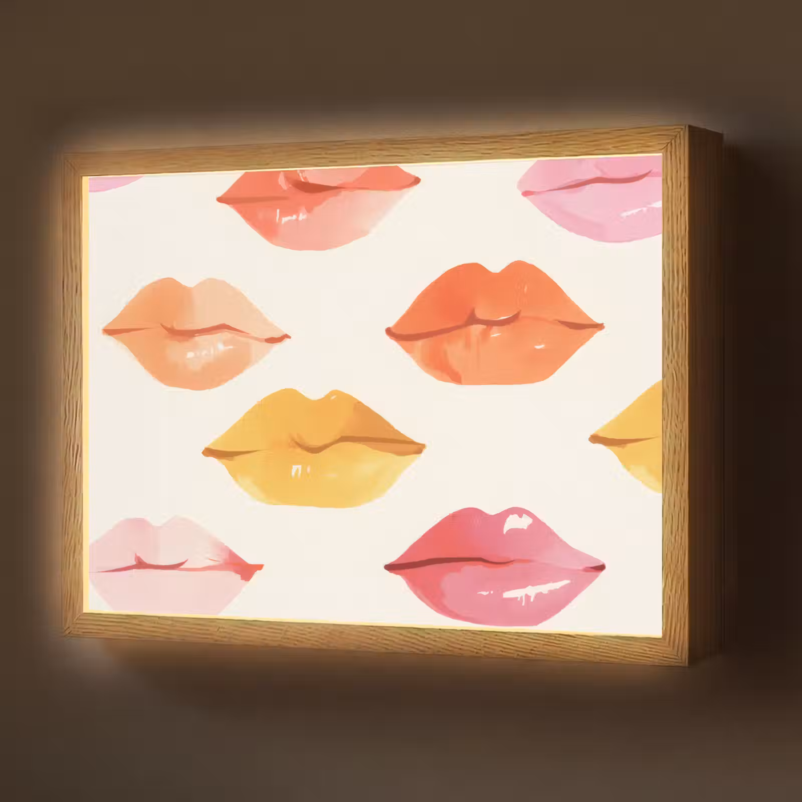 Lightbox - Wandlamp - Lippen - Kleurrijk - Glanzend — 1