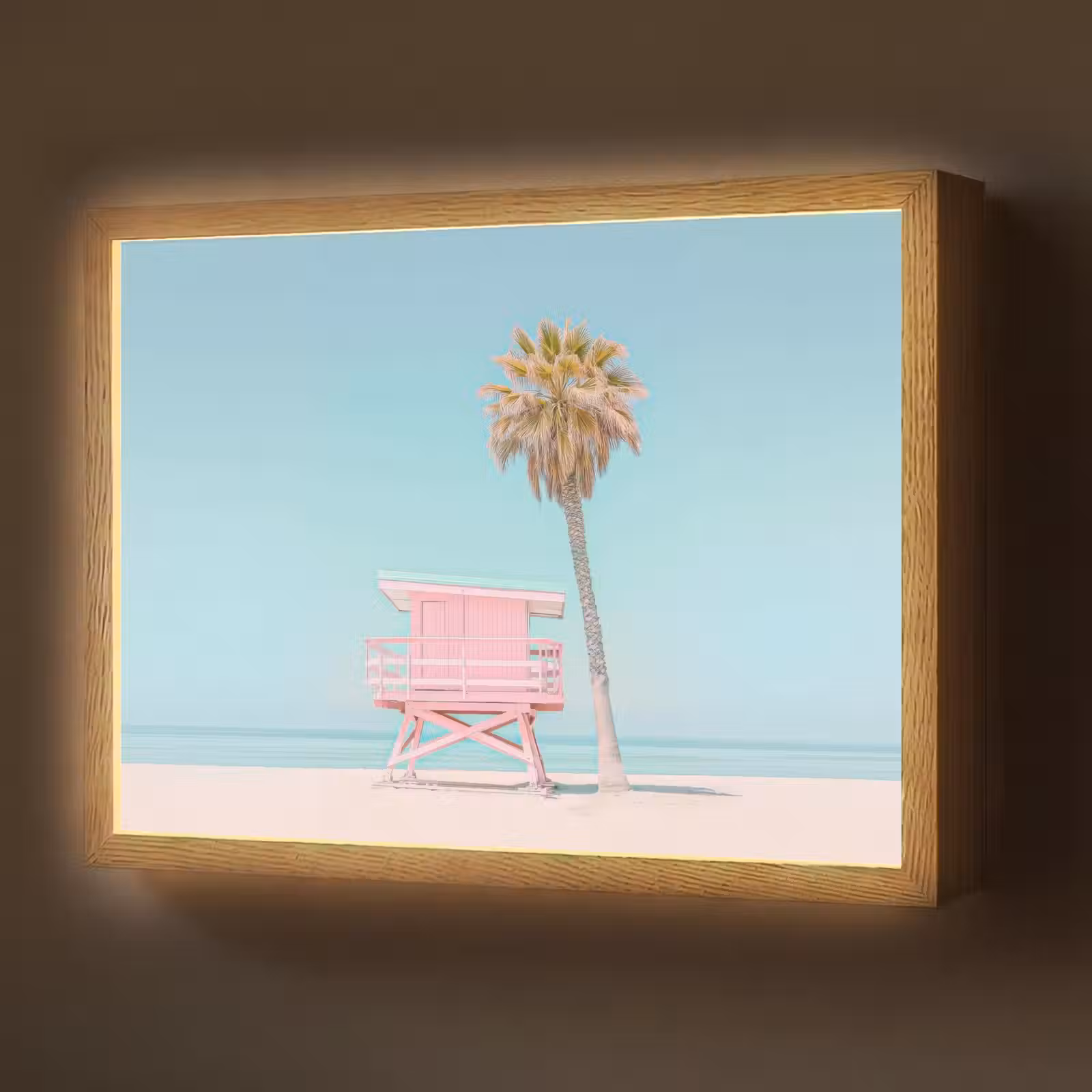 Lightbox - Wandlamp - Palmboom - Strandhuis - Roze — 1