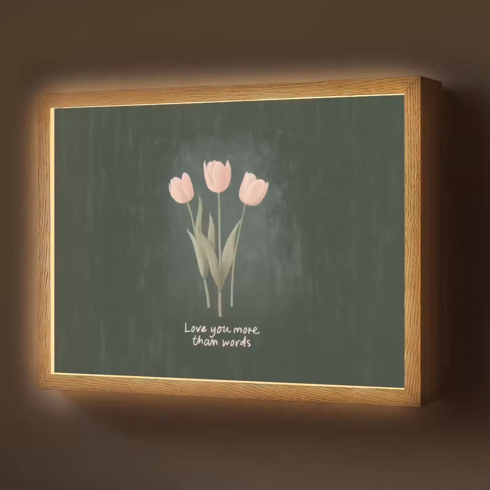 Lightbox - Wandlamp - Tulpen - Roze - Tekst - Love — 1