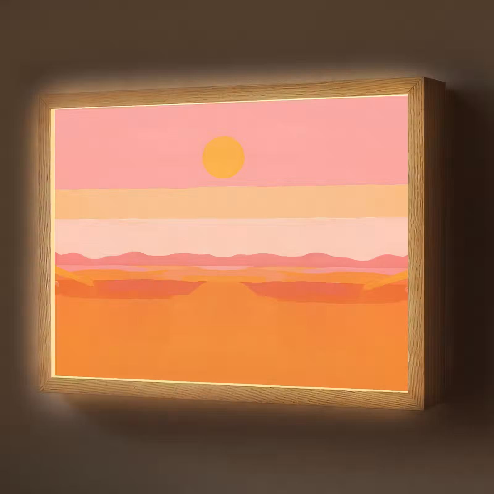 Lightbox - Wandlamp - Zon - Abstract - Landschap - Oranje — 1