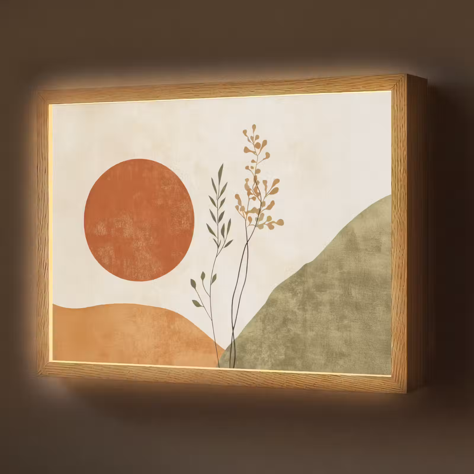 Lightbox - Wandlamp - Zon - Abstract - Takken - Oranje — 1