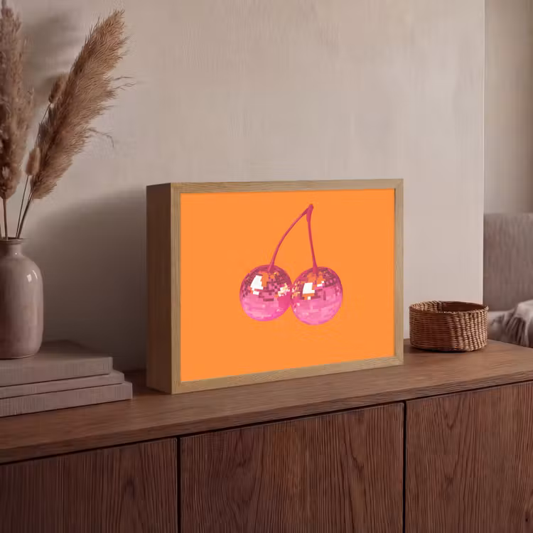 Lightbox - Wandlamp - Discoballen - Kers - Spiegels - Roze — 4