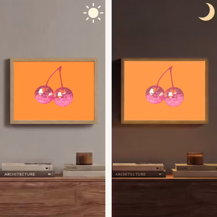 Lightbox - Wandlamp - Discoballen - Kers - Spiegels - Roze — 6