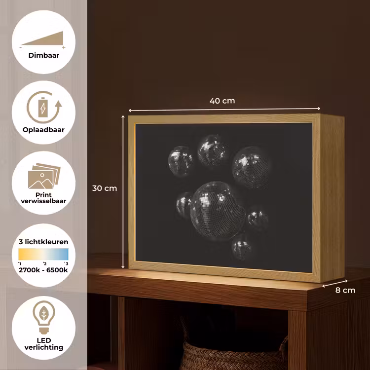 Lightbox - Wandlamp - Discoballen - Minimalistisch - Zwart — 10