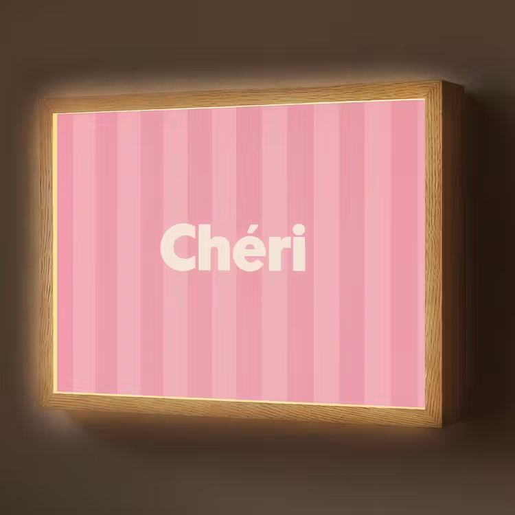Lightbox - Wandlamp - Gestreept - Roze - Chéri — 1