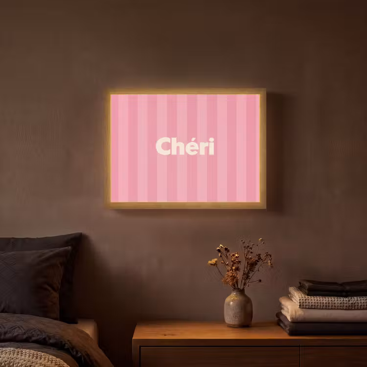 Lightbox - Wandlamp - Gestreept - Roze - Chéri — 3