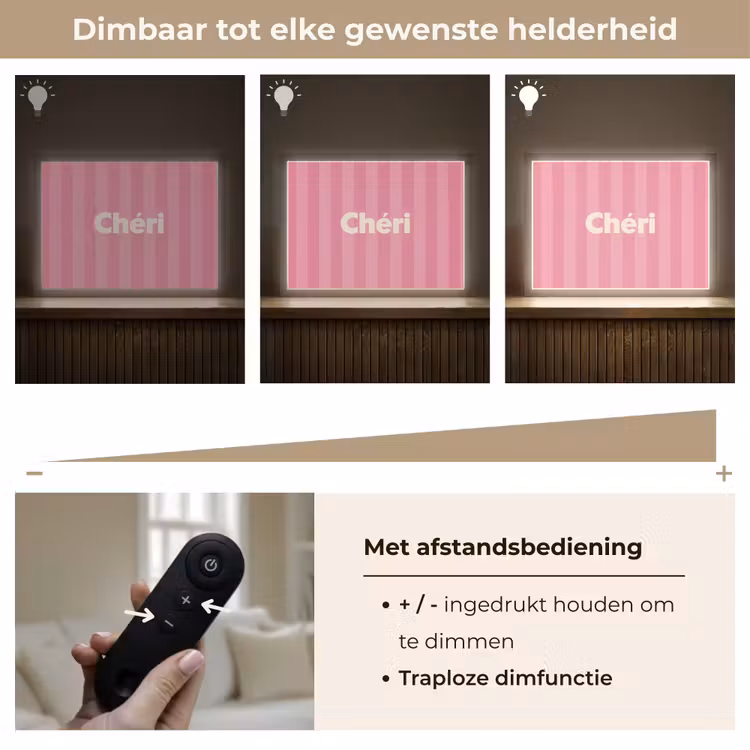 Lightbox - Wandlamp - Gestreept - Roze - Chéri — 9