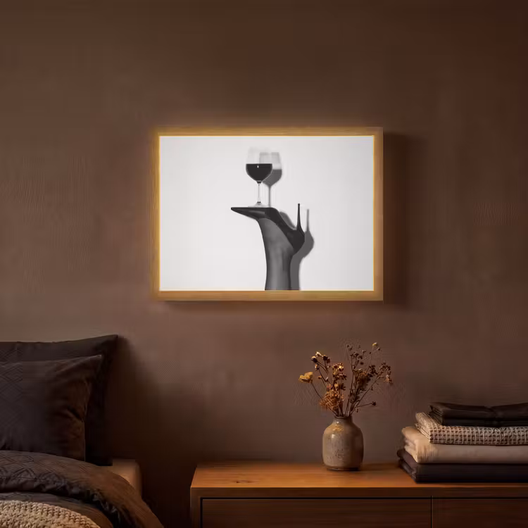 Lightbox - Wandlamp - Hak - Wijn - Minimalistisch - Zwart — 3