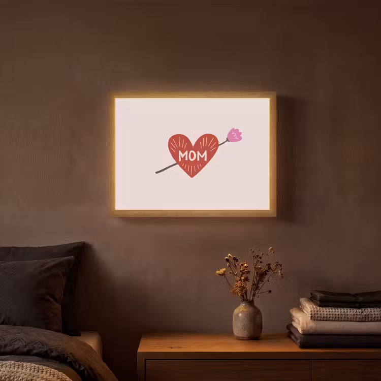 Lightbox - Wandlamp - Hart - Rood - Bloem - Moeder — 3