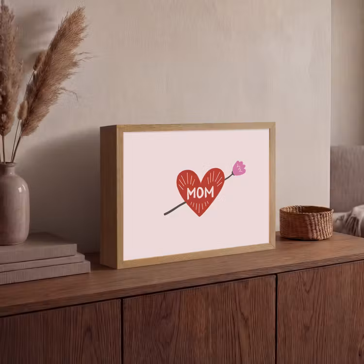 Lightbox - Wandlamp - Hart - Rood - Bloem - Moeder — 4