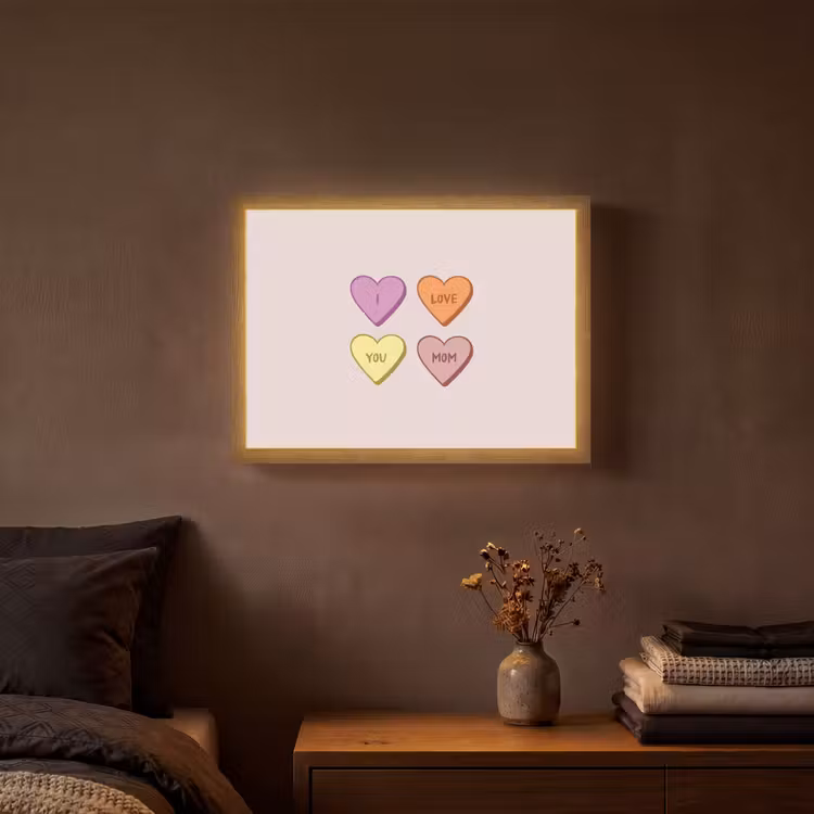 Lightbox - Wandlamp - Hartjes - Pastel - Liefde - Moeder — 3