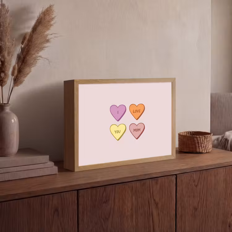 Lightbox - Wandlamp - Hartjes - Pastel - Liefde - Moeder — 4