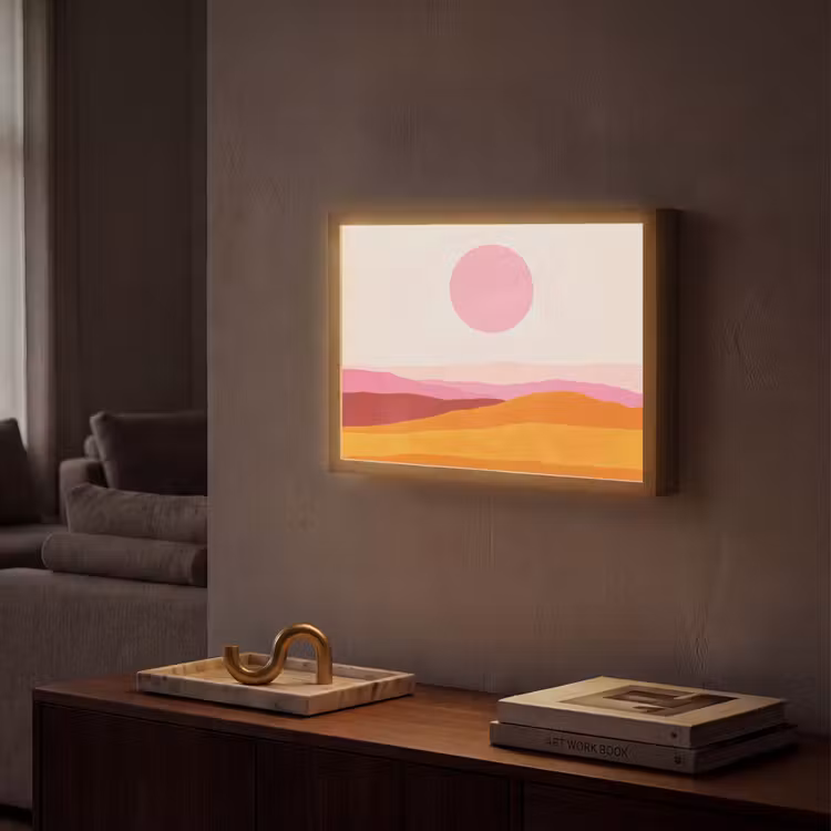 Lightbox - Wandlamp - Heuvels - Oranje - Zon - Abstract — 2