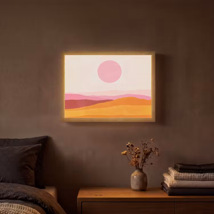Lightbox - Wandlamp - Heuvels - Oranje - Zon - Abstract — 3