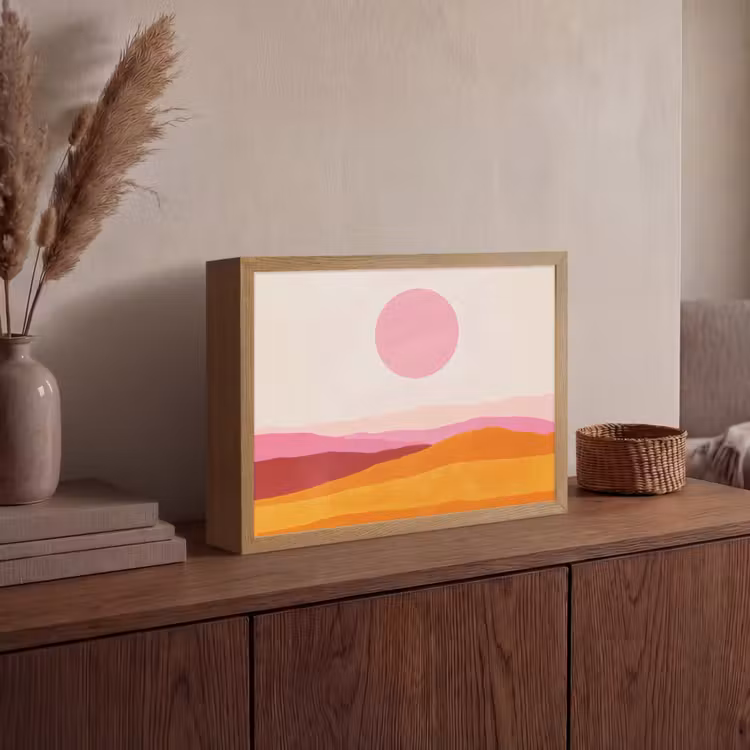 Lightbox - Wandlamp - Heuvels - Oranje - Zon - Abstract — 4
