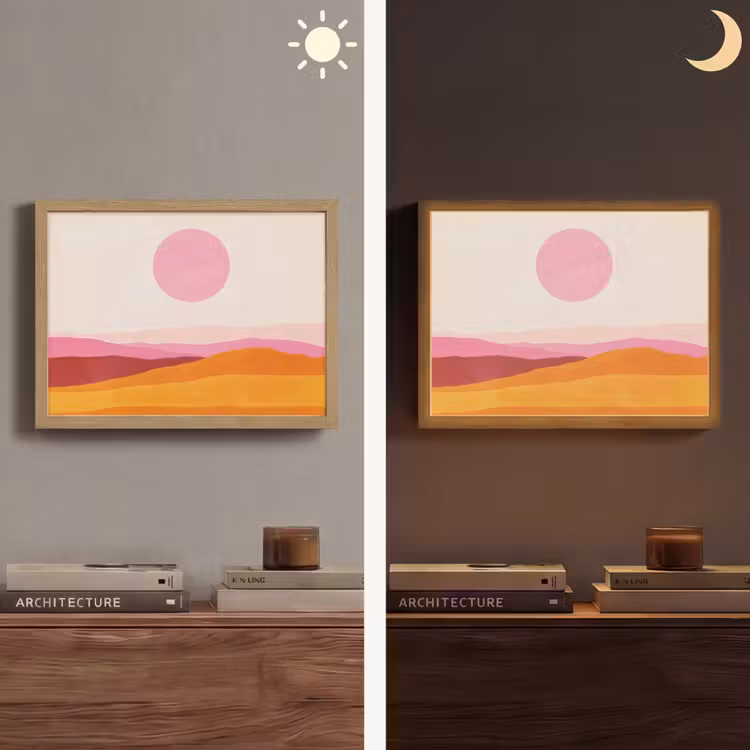 Lightbox - Wandlamp - Heuvels - Oranje - Zon - Abstract — 6