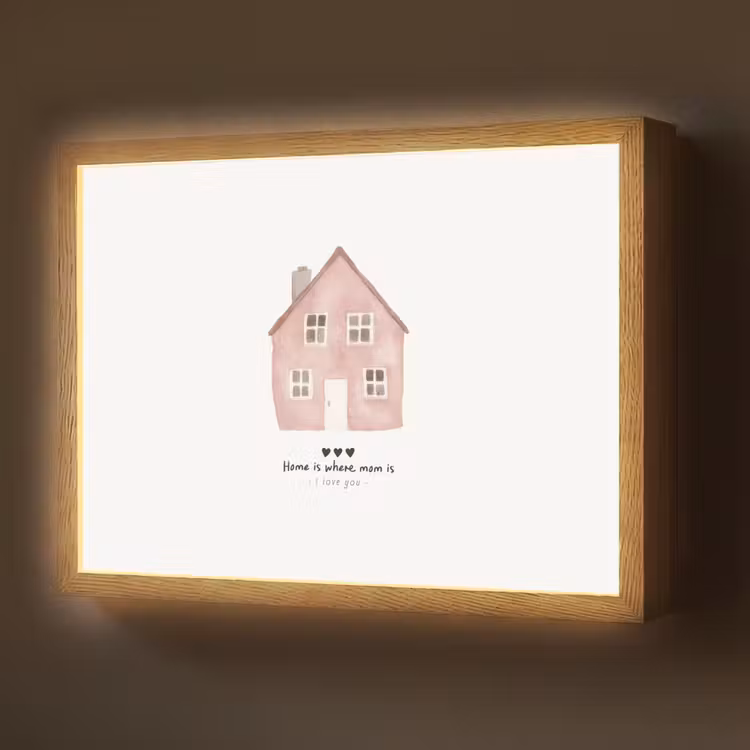 Lightbox - Wandlamp - Huisje - Roze - Quote - Moeder — 1