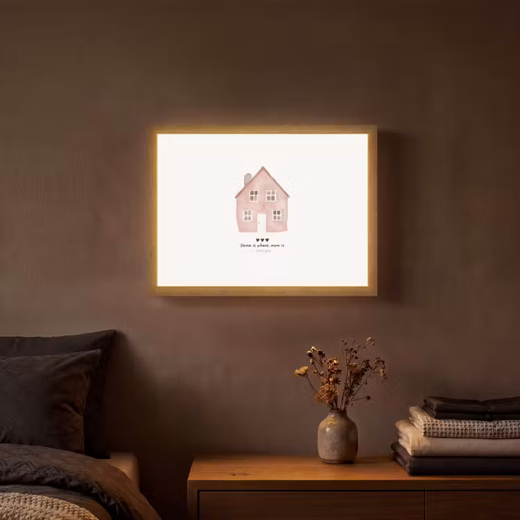 Lightbox - Wandlamp - Huisje - Roze - Quote - Moeder — 3