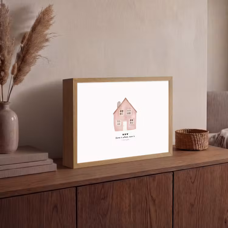 Lightbox - Wandlamp - Huisje - Roze - Quote - Moeder — 4