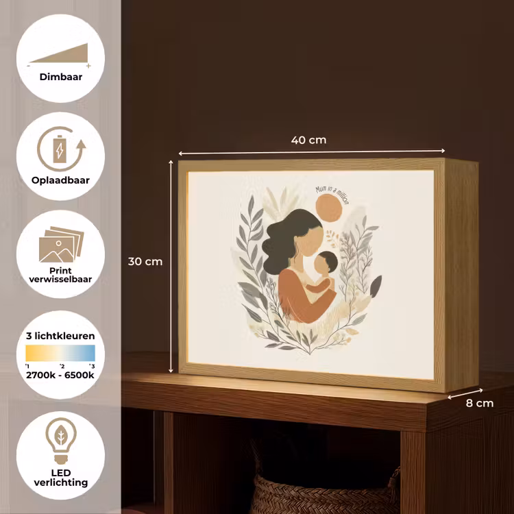 Lightbox - Wandlamp - Illustratie - Quote - Moeder — 10