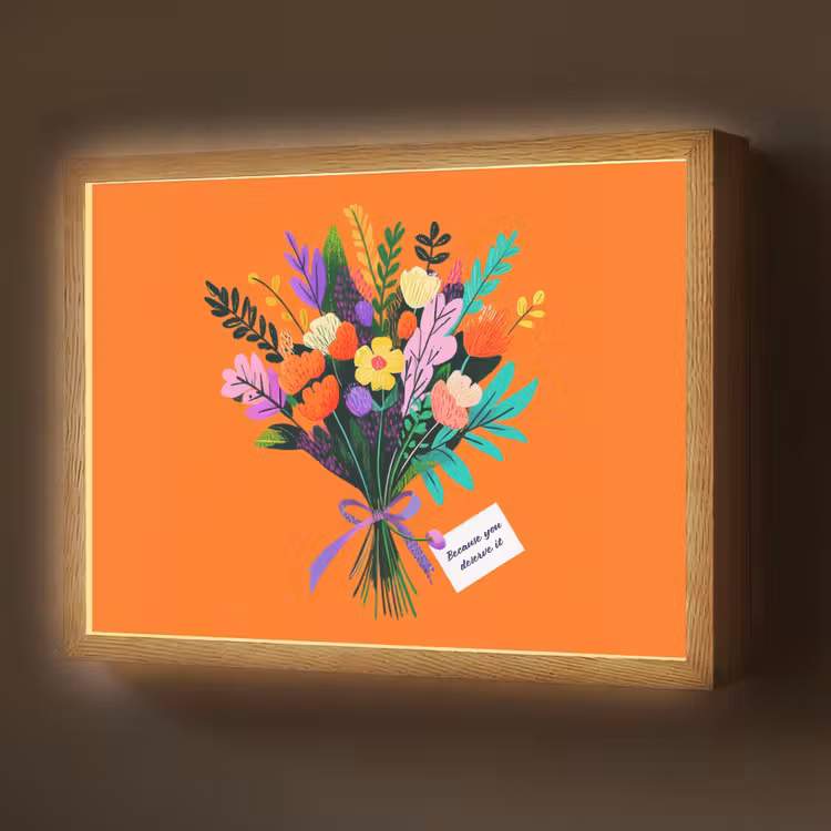 Lightbox - Wandlamp - Kaartje - Boeket - Bloemen — 1