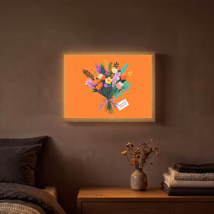 Lightbox - Wandlamp - Kaartje - Boeket - Bloemen — 3