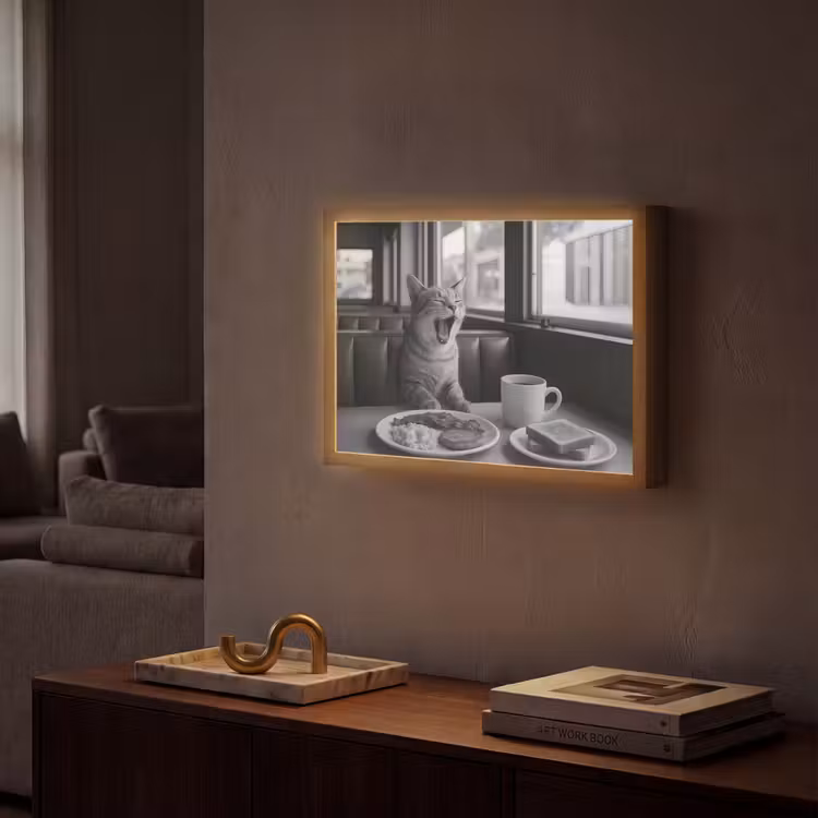 Lightbox - Wandlamp - Kat - Koffie - Brood - Zwart — 2