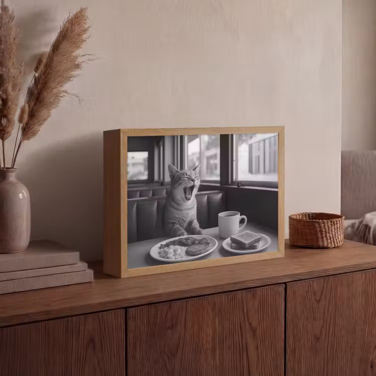 Lightbox - Wandlamp - Kat - Koffie - Brood - Zwart — 4