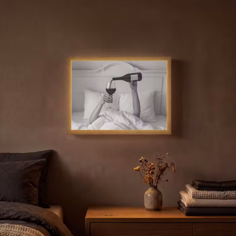 Lightbox - Wandlamp - Lakens - Armen - Wijn - Glas — 3