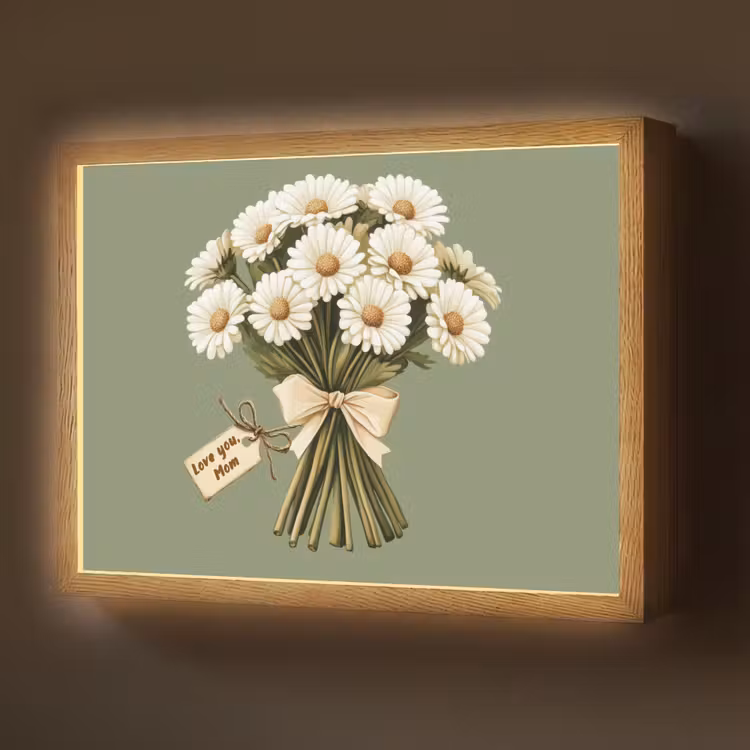 Lightbox - Wandlamp - Lint - Boeket - Groen - Quote — 1