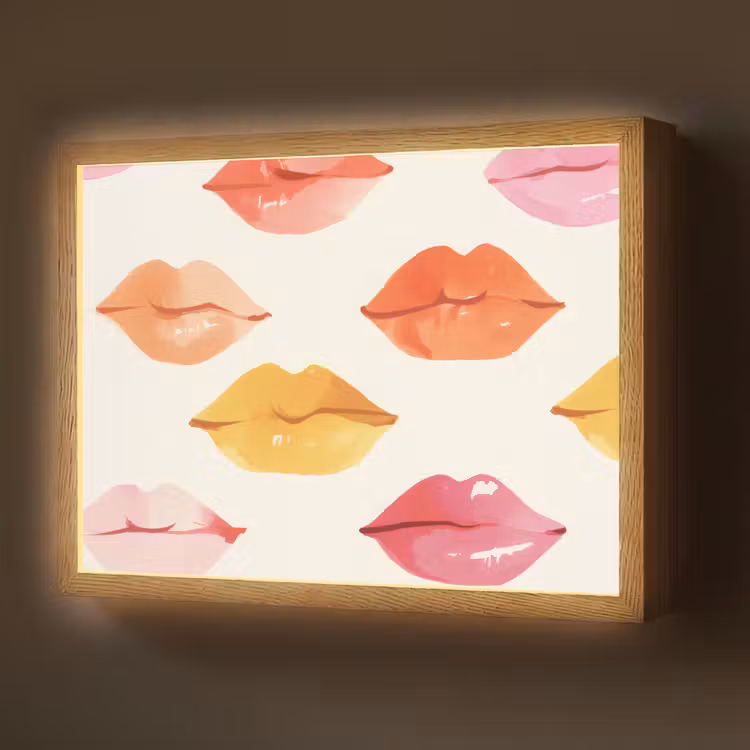 Lightbox - Wandlamp - Lippen - Kleurrijk - Glanzend — 1