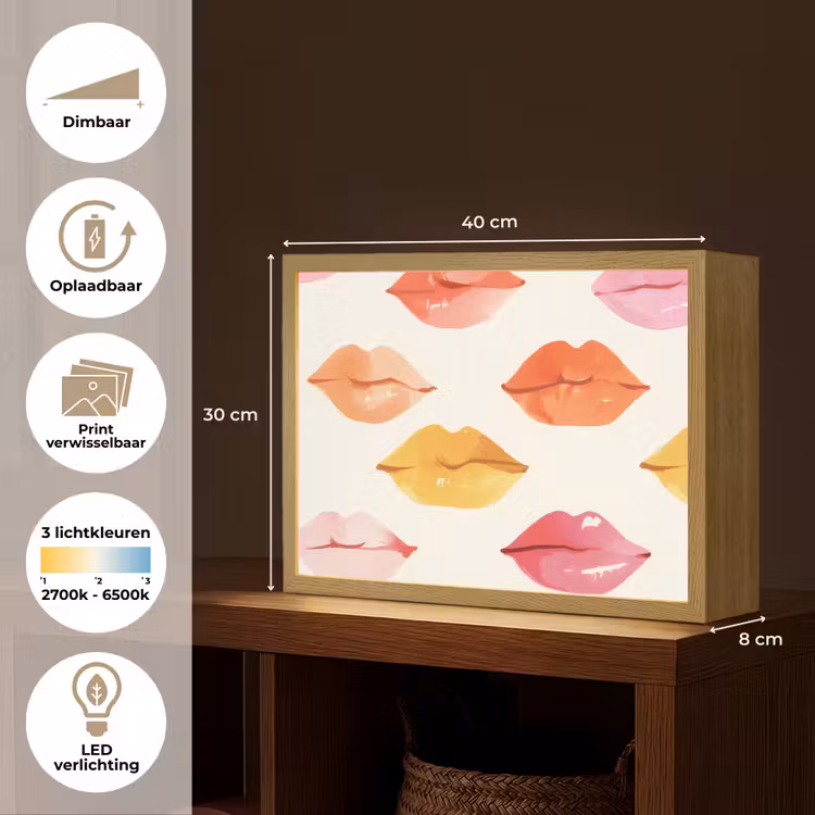 Lightbox - Wandlamp - Lippen - Kleurrijk - Glanzend — 10