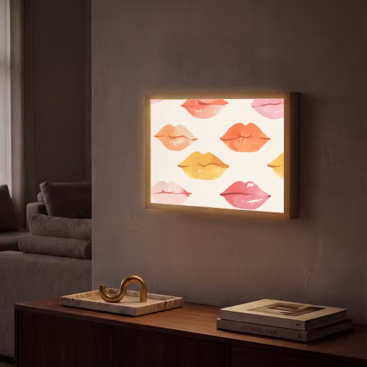Lightbox - Wandlamp - Lippen - Kleurrijk - Glanzend — 2