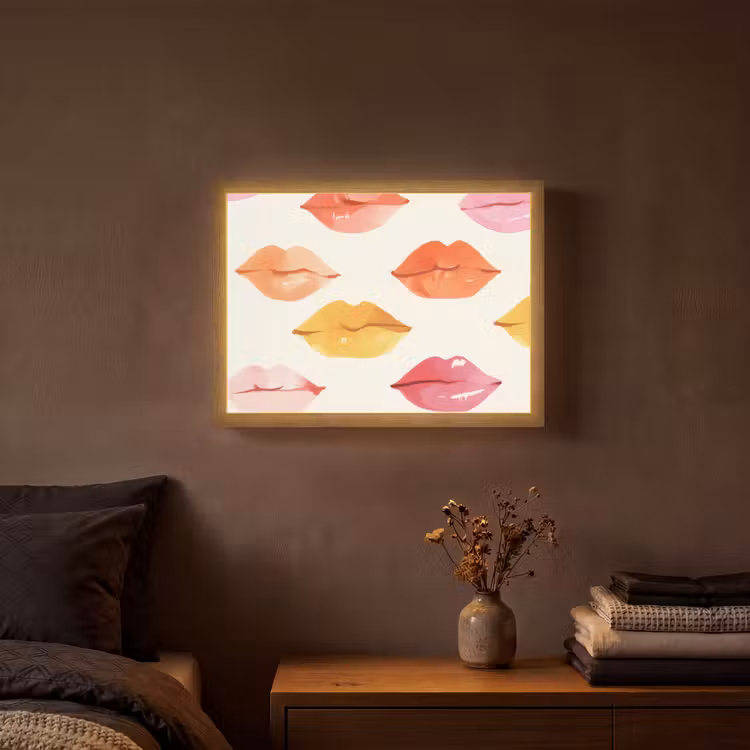 Lightbox - Wandlamp - Lippen - Kleurrijk - Glanzend — 3