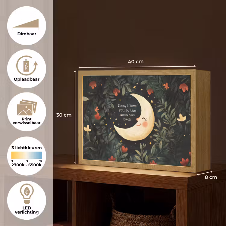 Lightbox - Wandlamp - Maan - Quote - Bloemen - Sterren — 10
