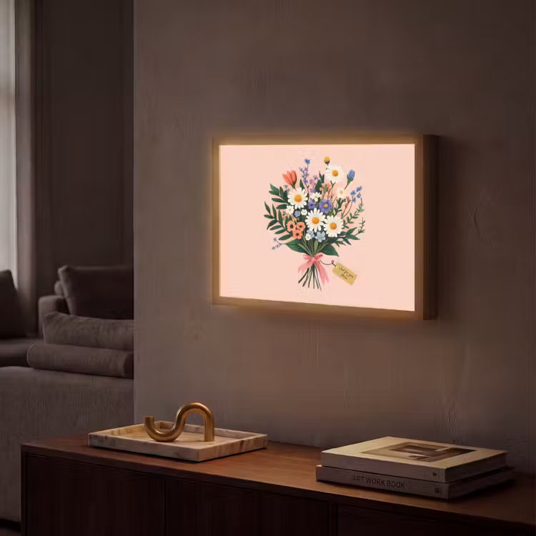 Lightbox - Wandlamp - Margrieten - Boeket - Strikje - Roze — 2
