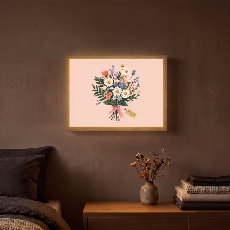 Lightbox - Wandlamp - Margrieten - Boeket - Strikje - Roze — 3