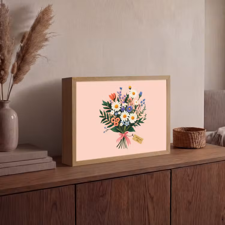 Lightbox - Wandlamp - Margrieten - Boeket - Strikje - Roze — 4