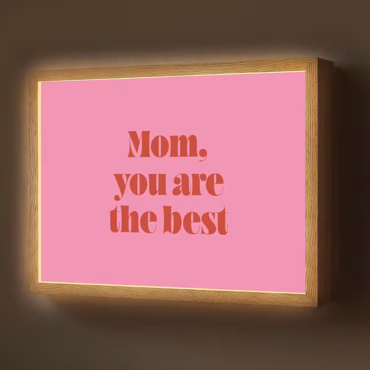 Lightbox - Wandlamp - Moeder - Boodschap -Roze — 1