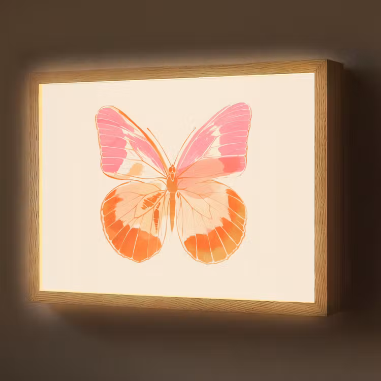Lightbox - Wandlamp - Oranje - Vlinder - Minimalistisch — 1