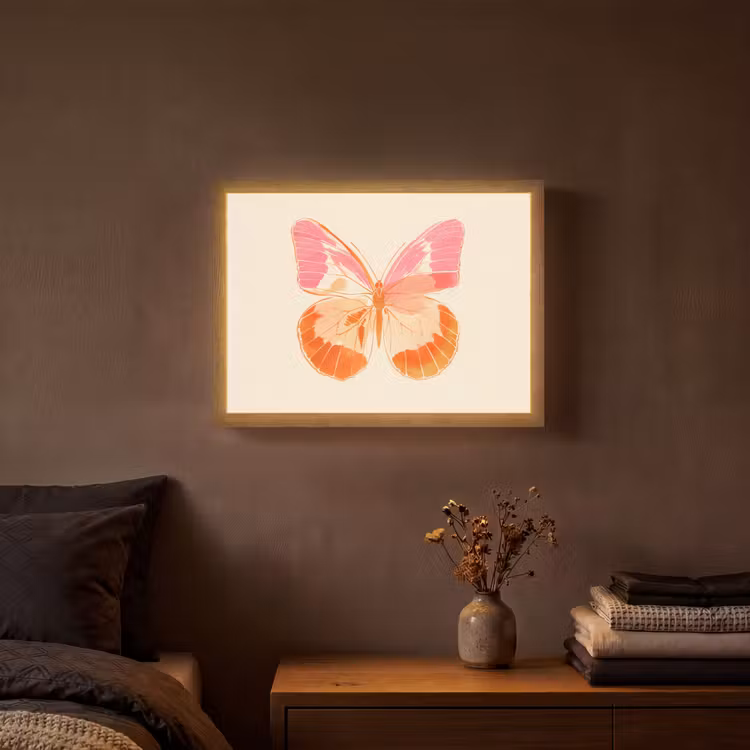 Lightbox - Wandlamp - Oranje - Vlinder - Minimalistisch — 3