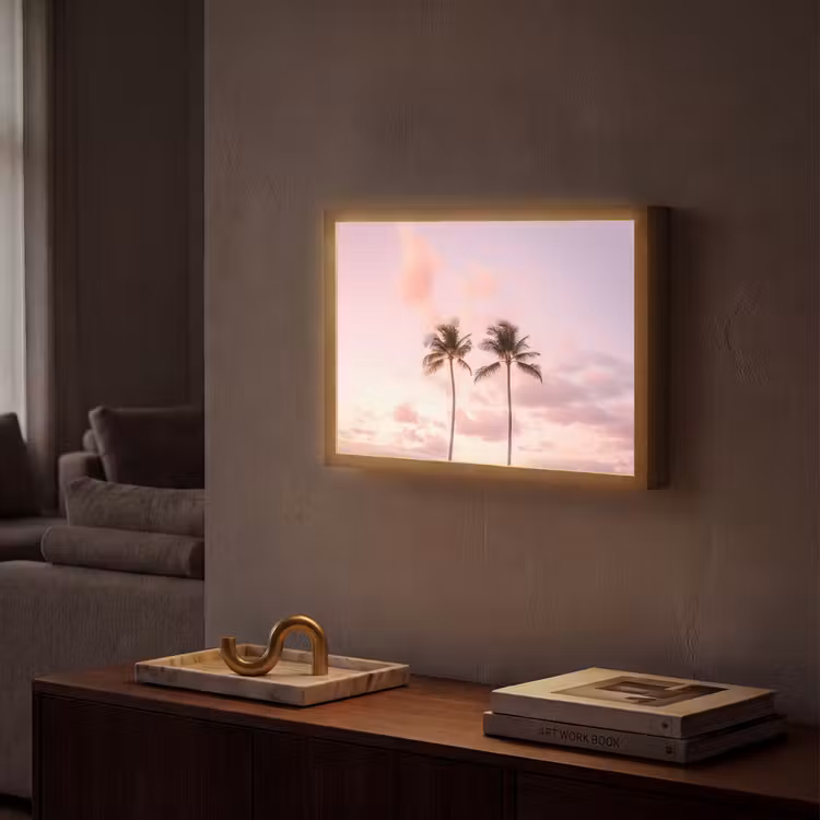 Lightbox - Wandlamp - Palmbomen - Paars - Wolken - Lucht — 2