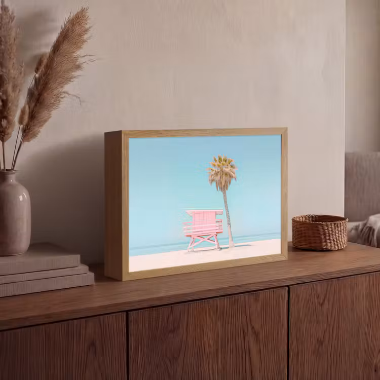 Lightbox - Wandlamp - Palmboom - Strandhuis - Roze — 4